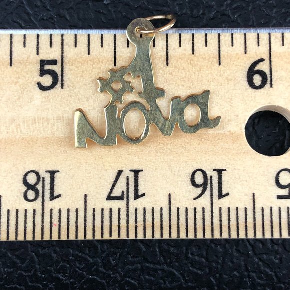 NEW - 14KT Vintage (80's)Gold #1Nova (Godmother in Greek) Charm/Pendant Glamcore - Picture 6 of 6